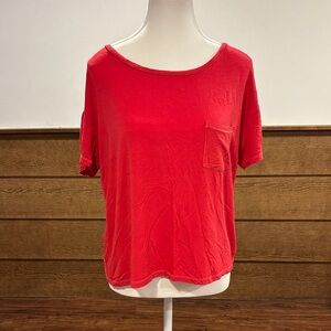 American Eagle Outfitters Bright Red Short Sleeve Tee